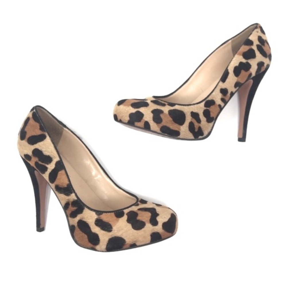 Talbots Brown Black Leopard Real Calf Hair Skyla Pumps sz 8 heels sexy Like NEW - Picture 1 of 9